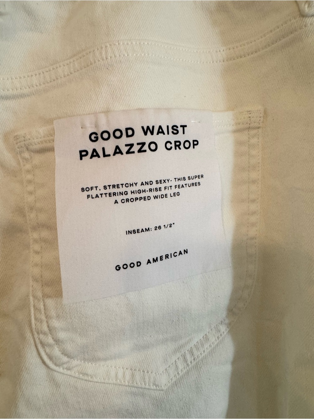Good American Good Morning ain’t Palazzo White Jeans - Picture 7 of 8